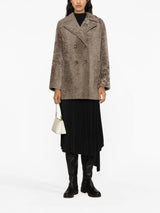 Manzoni 24 double-breasted shearling peacoat - LISKAFASHION