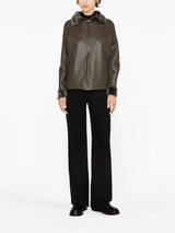 Manzoni 24 shearling-trim leather jacket - MYLISKAFASHION