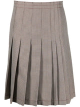 Marni check-print pleated midi skirt - MYLISKAFASHION