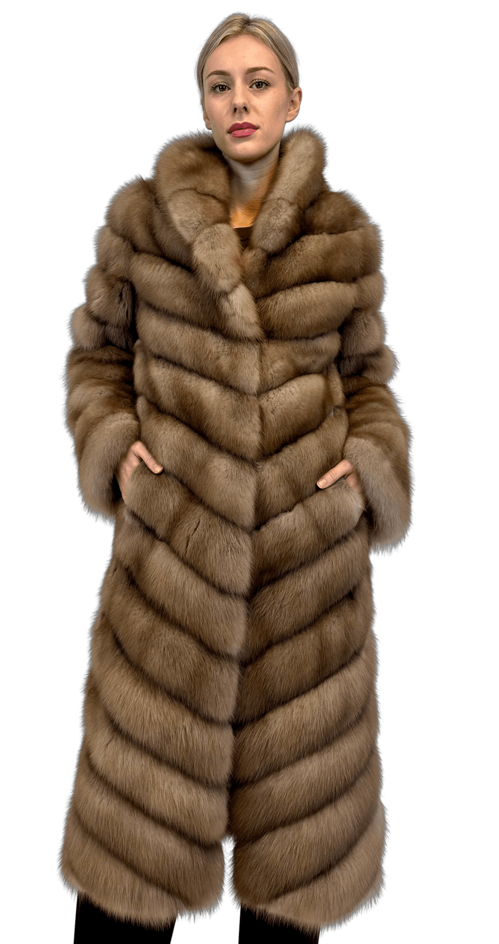 SABLE COAT WITH ATTACHED COLLAR