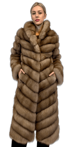 SABLE COAT WITH ATTACHED COLLAR - MYLISKAFASHION