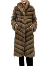 SABLE COAT WITH ATTACHED COLLAR - MYLISKAFASHION