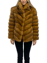 SABLE JACKET WITH COLLAR - MYLISKAFASHION