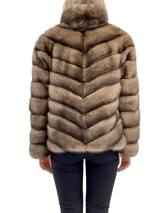 SABLE JACKET WITH COLLAR - MYLISKAFASHION