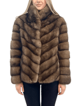 SABLE JACKET WITH COLLAR - MYLISKAFASHION