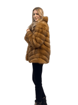 SABLE JACKET WITH COLLAR - MYLISKAFASHION