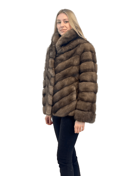 SABLE JACKET WITH COLLAR 