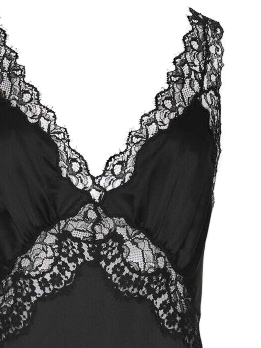 lace-panelling midi silk slip dress – LISKAFASHION