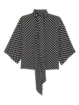 Saint Laurent polka-dot pussy-bow blouse - MYLISKAFASHION