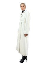 SHEARED MINK COAT WITH BELT IN WHITE - MYLISKAFASHION