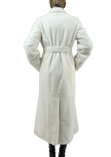 SHEARED MINK COAT WITH BELT IN WHITE - MYLISKAFASHION