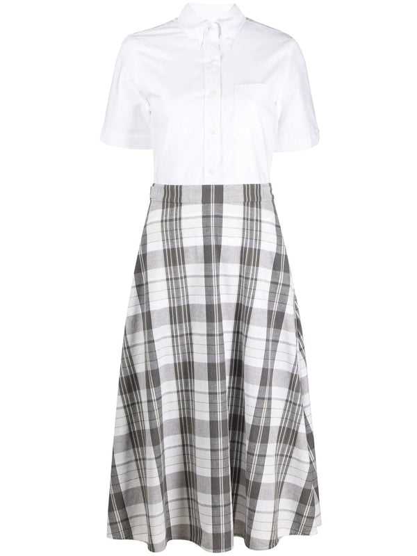 Thom Browne A-line cotton shirt dress - MYLISKAFASHION