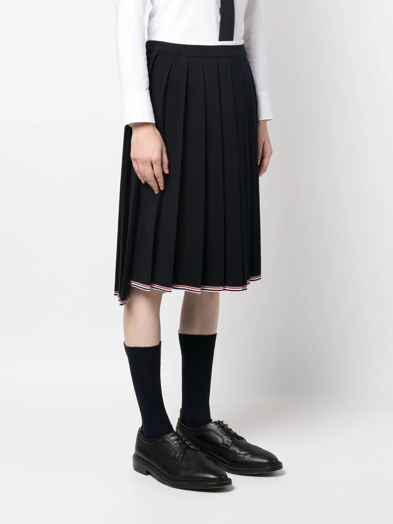 Thom Browne knitted step-hem pleated skirt - MYLISKAFASHION