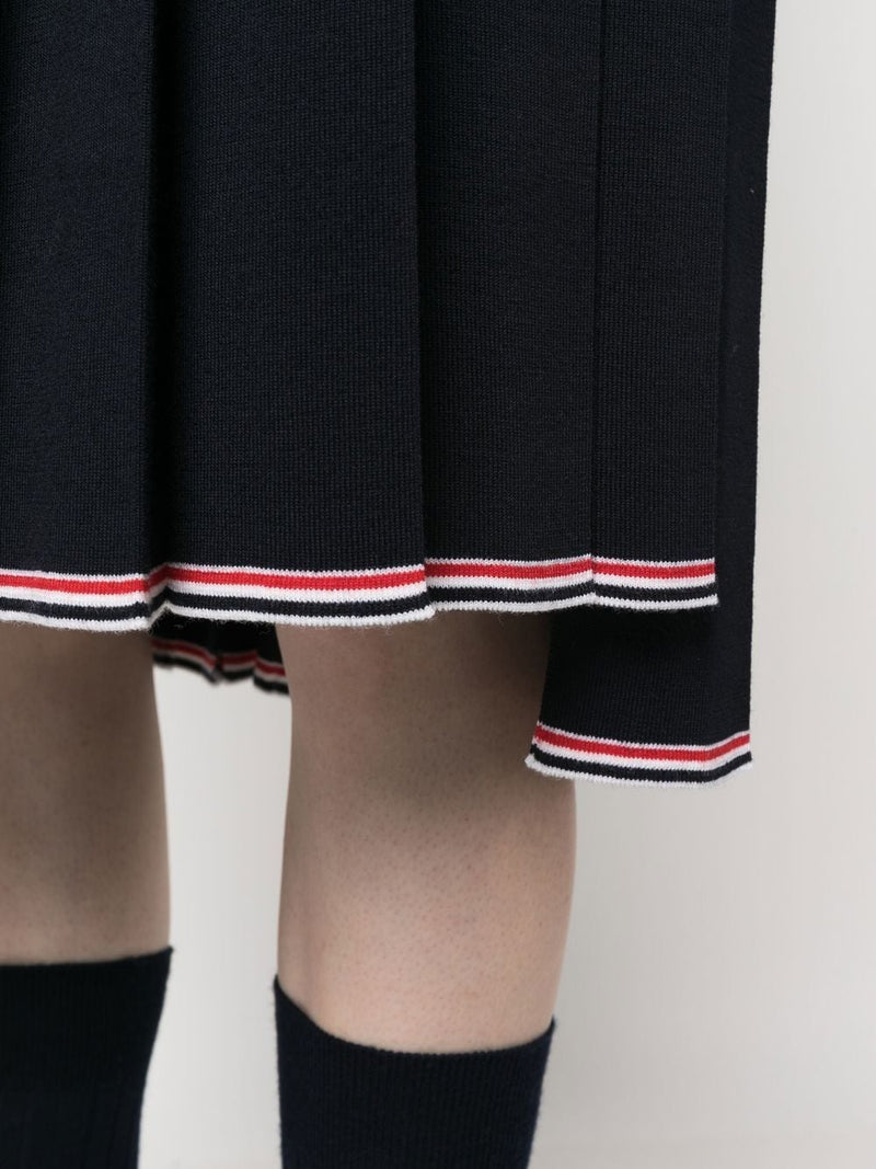 Thom Browne knitted step-hem pleated skirt - MYLISKAFASHION
