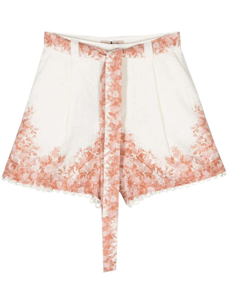 TWINSET floral-print linen shorts - LISKAFASHION