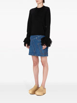 Twisted denim miniskirt - LISKAFASHION