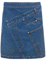 Twisted denim miniskirt - LISKAFASHION