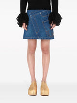 Twisted denim miniskirt - LISKAFASHION