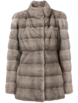 "VALENCIA" Mink Coat with Collar Short - MYLISKAFASHION