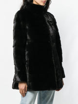 "VALENCIA" Mink Coat with Collar Short - MYLISKAFASHION