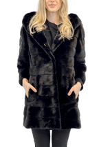 "VALENCIA" Mink Coat with Hood - MYLISKAFASHION