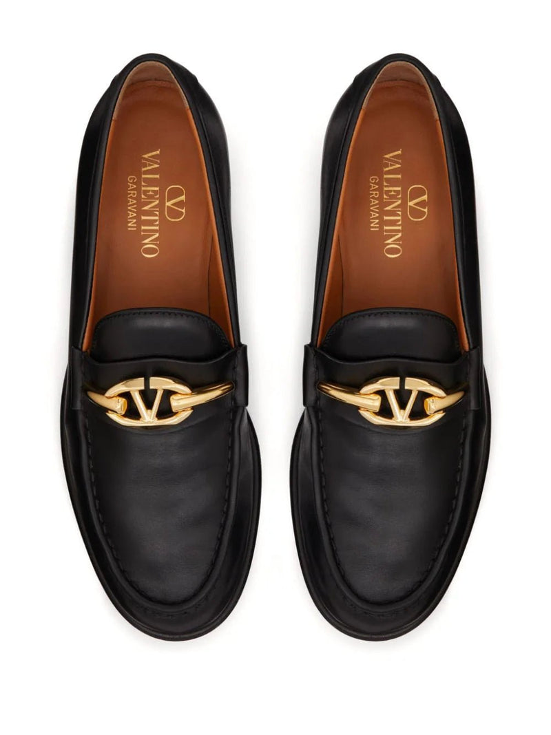 Valentino Garavani VLogo Moon leather loafers - LISKAFASHION
