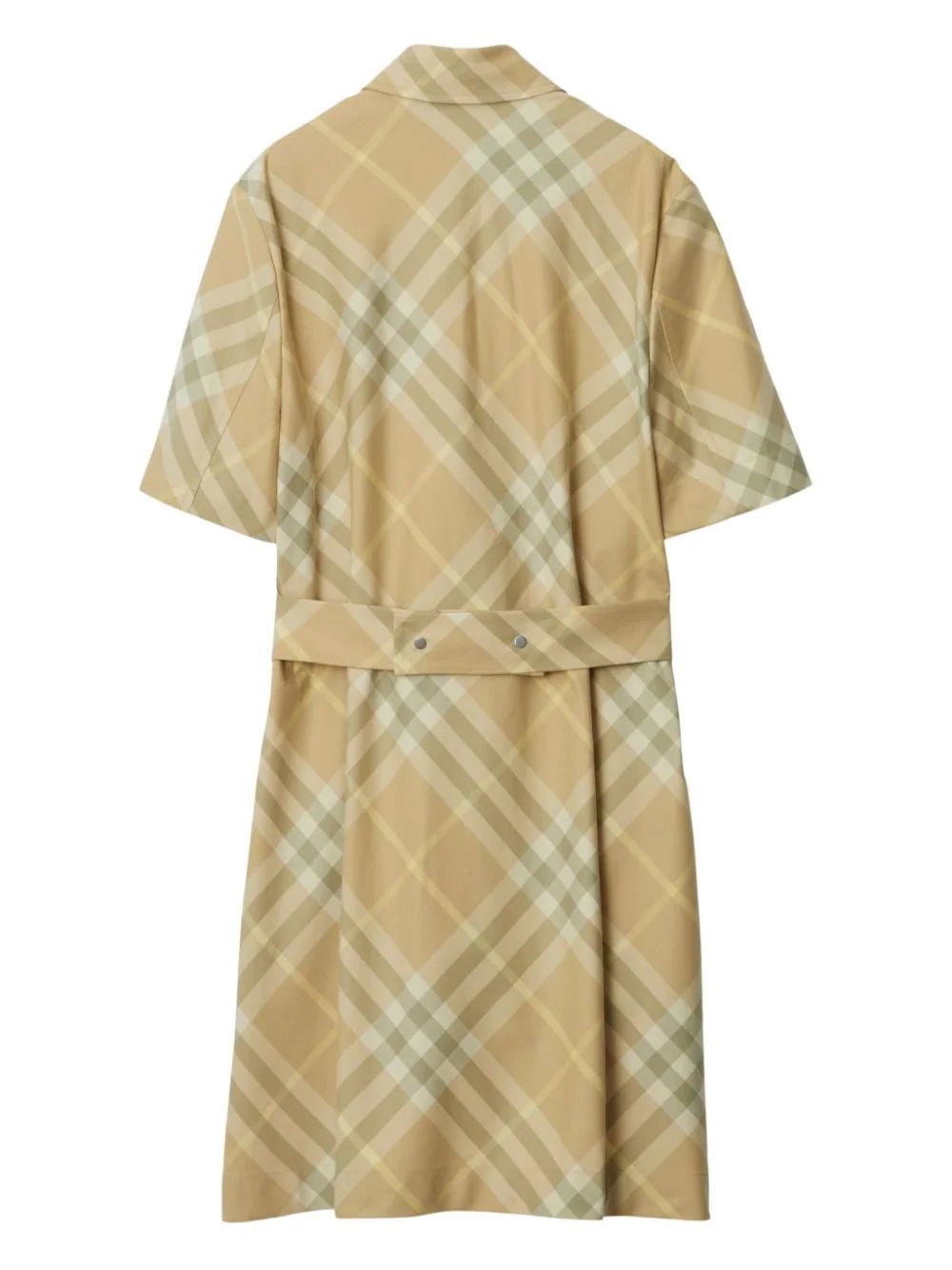 Vintage check cotton shirt dress LISKAFASHION