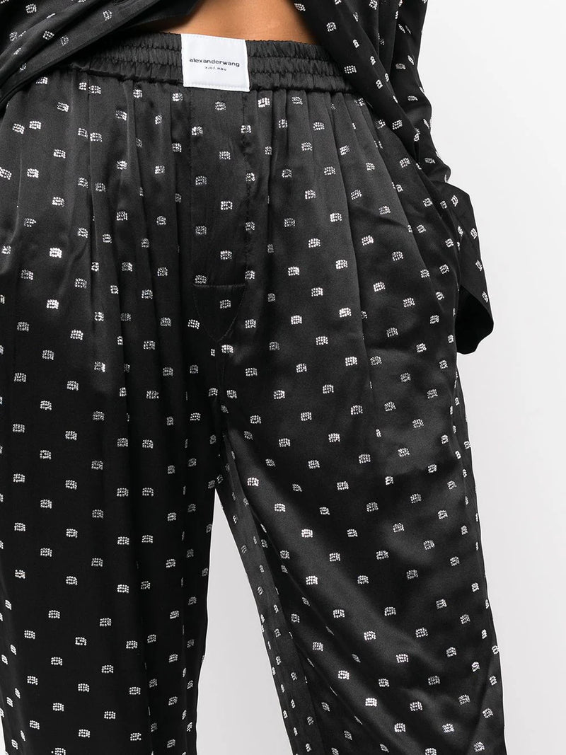 Alexander Wang logo jacquard silk pajama trousers