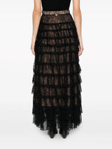 TWINSET ruffled Chantilly-lace maxi skirt