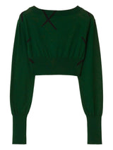 Burberryargyle fine-knit cropped jumper