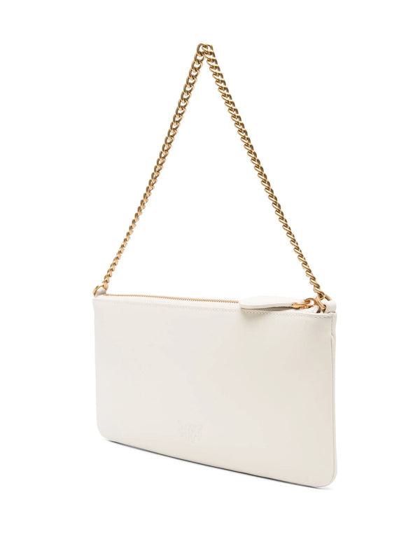horizontal flat bag in leather