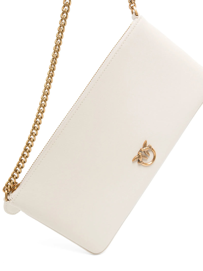 horizontal flat bag in leather