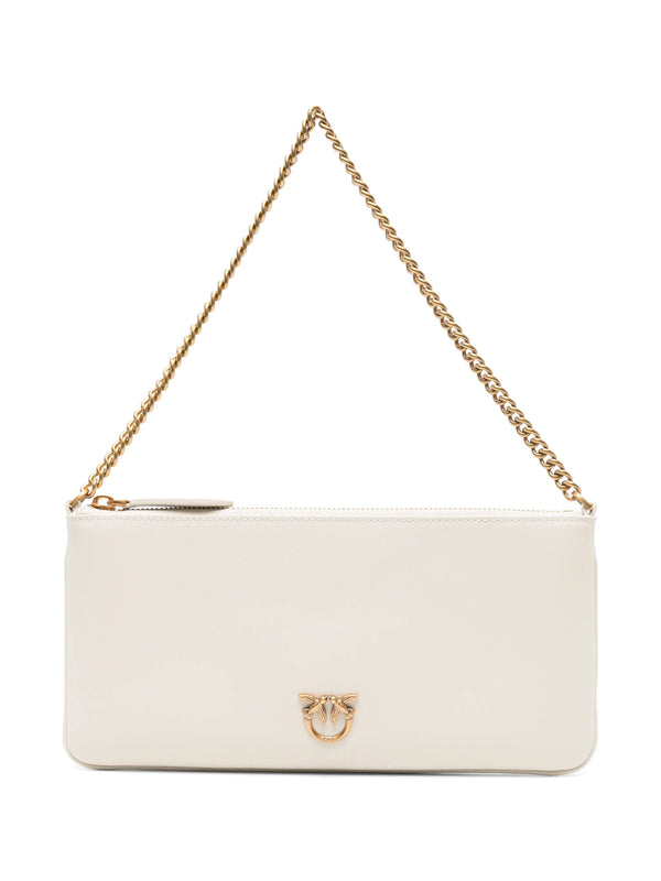 horizontal flat bag in leather