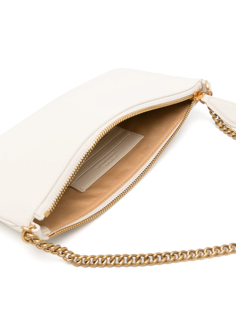 horizontal flat bag in leather