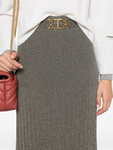 fine-knit lurex midi skirt