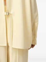 loose wool shirt with back slit in yellow