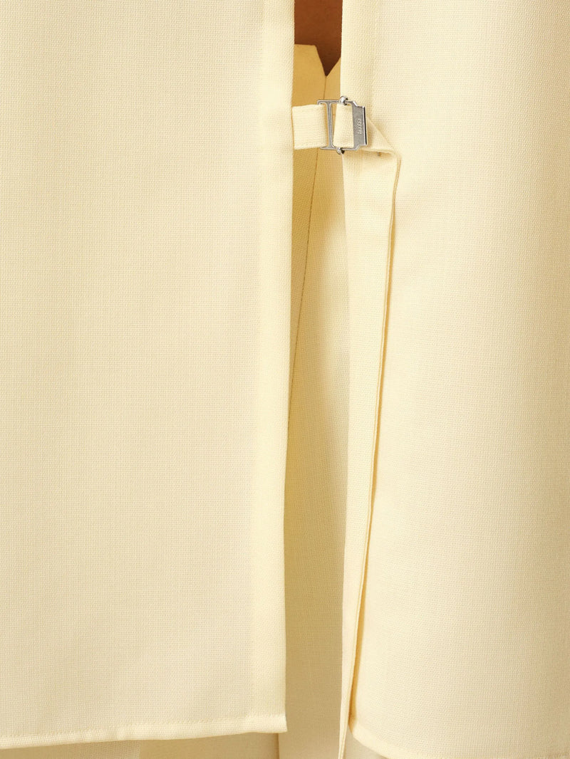 loose wool shirt with back slit in yellow