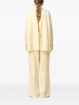 loose wool shirt with back slit in yellow