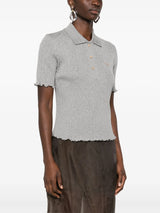grey jersey polo shirt