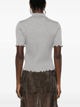 grey jersey polo shirt
