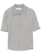 grey jersey polo shirt