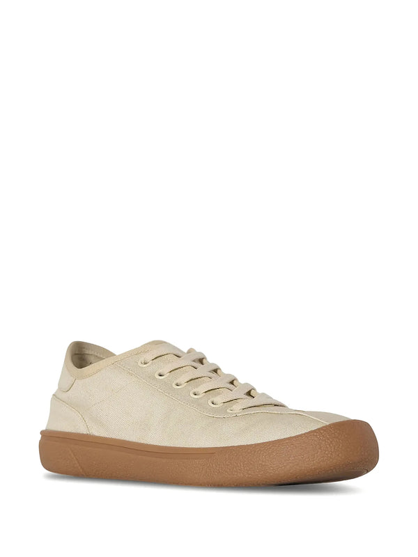 canvas sneakers in viscose and linen
