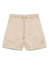 brown technical silk shorts