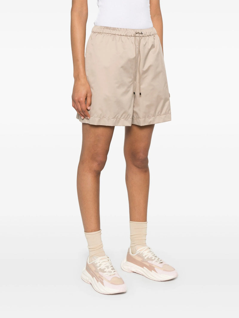 brown technical silk shorts