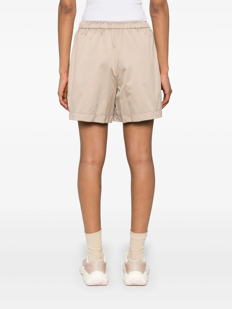 brown technical silk shorts