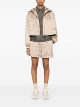 brown technical silk shorts