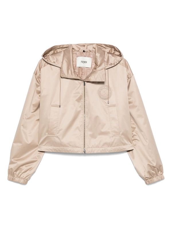 brown tech silk windbreaker jacket