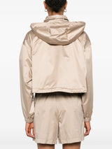 brown tech silk windbreaker jacket