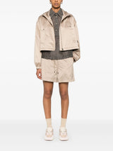 brown tech silk windbreaker jacket