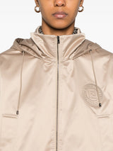 brown tech silk windbreaker jacket